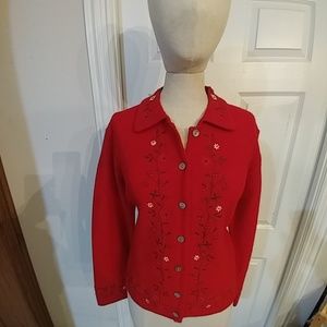 Karen Scott Sport Petite Wool Cardigan